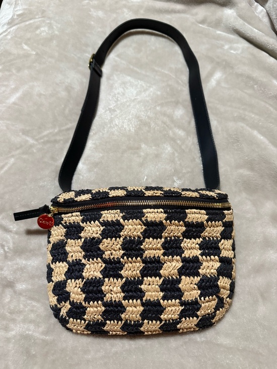 Clare V. Handbags - Clare V. Checkerboard Woven Raffia Belt Bag
